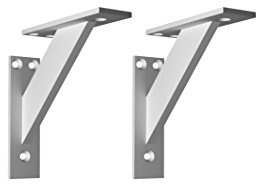 EMT-DESIGN® Paire de - supports d'étagère modernes pour décoration - Aluminium 120x120 Argenté.