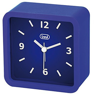 Trevi SL 3820 Sveglia con Grande Quadrante, Finitura Gommata e Cover Silicone Antiurto, Movimento Silenzioso Sweep, Appendibile a Parete, Blu