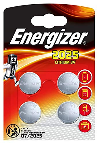 Energizer 4 piles boutons lithium 3V CR 2025 (lot de 2)