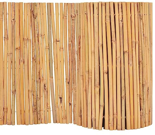 vidaXL Gartenzaun Beetumrandung Beeteinfassung Rasenkante Mähkante Bambuszaun Dekozaun Rasenbegrenzung Garten Bambus 500x30cm Natur