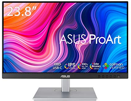 ASUS ProArt Display PA247CV 23.8” Monitor, 1080P Full HD, 100% sRGB/Rec. 709, IPS, ΔE < 2, USB hub USB-C HDMI DisplayPort with Daisy-Chaining, Calman Verified, Eye Care, Anti-Glare, Ergonomic Stand
