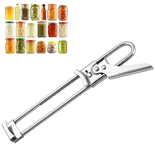 Deckelöffner Edelstahl Helfer Glasöffner，Flaschenöffner Verstellbare Öffnungshilfe Deckelöffner Deal für schwache Hände, Senioren mit Arthritis