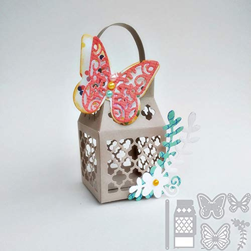 YunTrip Metall-Stanzformen, Schmetterlings-Box, Blumenlaterne, Stanzschablonen für DIY, Scrapbooking, Fotoalbum, dekoratives Papier, Basteln, Kartenherstellung