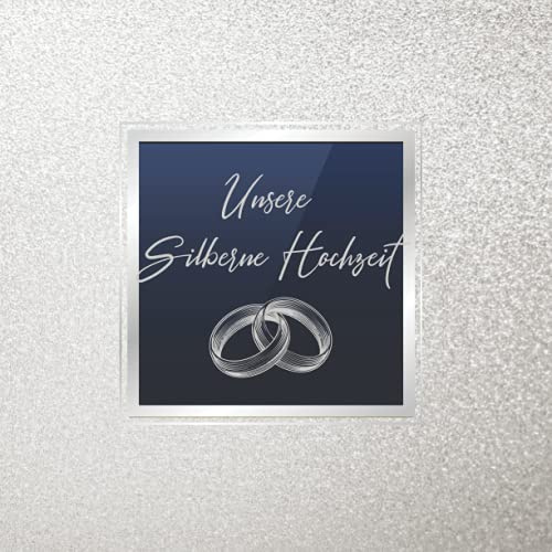 Silberne Hochzeit Gästebuch zum 25. Hochzeitstag: Geschenk zur Silberhochzeit. 25 Jahre. Dekoration zur Feier. Silberne Hochzeitsgeschenke. Deko Buch für Glückwünsche und Fotos der Gäste. Guest book
