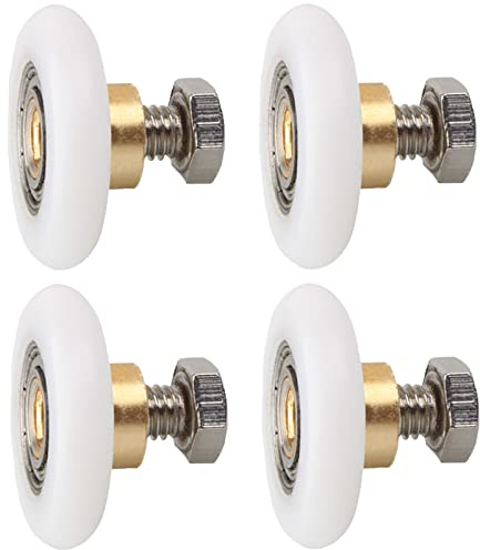Monsully 4 Pièces Roulette de Porte de Douche - Roues de Rechange Rainurée Avec Vis M4 - Diamètre 23 mm