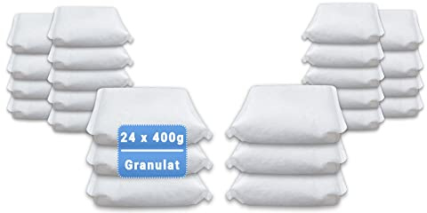 Vanorell 24 x 400 Gramm (8E) Luftentfeuchter Nachfüllpack Vliesbeutel XXL Box Granulat Nachfüllen Raumentfeuchter (neutraler Duft)