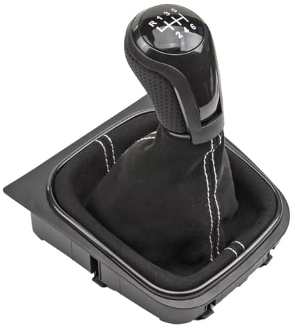 SISS Schaltknauf Komplett Set Schaltsack und Rahmen für VW Golf 5, Golf6, Jetta2005-2014, EOS, Scirocco 6-Gang