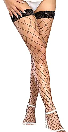 Fohevers Autoreggenti a Rete Donna Autoreggente Calze Antiscivolo Autoreggenti Collant a Rete Donna Elastico Calze Collant,Rete Piccola
