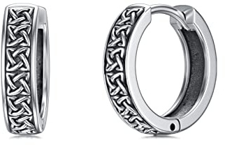 Unisex Creolen 925 Sterling Silber Keltische Kreuz Creolen Wikinger Rune Creolen Schlafen Kreolen Ohrringe Klapp Creolen Ohrringe Ohrschmuck Geschenk für Männer Frauen