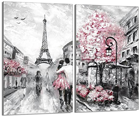 Herdabdeckplatten 2 Teilig 2x30x52 cm Ceranfeldabdeckung Küche Elektroherd Induktion Herdschutz Spritzschutz Glasplatte Schneidebrett, Paris Rosa