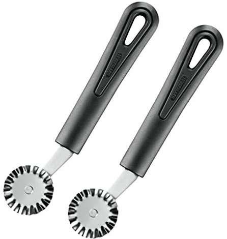 Westmark 2x Teigrad/Gewelltes Schneidrad, ø 3,6 cm, Länge: 17,6 cm, Rostfreier Edelstahl/Kunststoff, Gentle, Schwarz, 283222E3