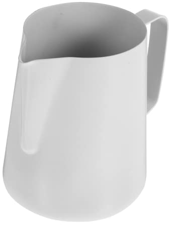LIFKOME Pichet à Mousser Café 600 Ml En Acier Inoxydable Antiadhésif Blanc, Tasse à Mousse De Lait Pour Expresso Et Cappuccino, Pichet à Vapeur Pour Art Latte Au Quotidien