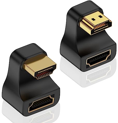 Duttek 180 Grad HDMI 2.1 Adapter 8K, U-förmig Aufwärts und Abwärts Winkel HDMI Stecker auf Buchse Extender Adapter 48Gbps 8K@60Hz UHD2.1 3D, für HDTV Monitor Projektor Laptop PC (2 Pack)