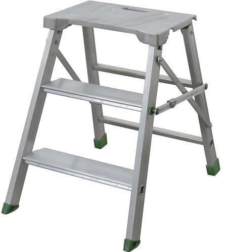kaiserkraft | Scaletta pieghevole in alluminio | salita da un solo lato | 3 gradini incl piattaforma