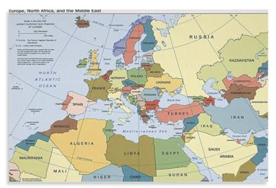 FABFASHIONZ 2000 Europe, North Africa, Middle East Map Home School Poster PrintLiving Room Bedroom Room Decor Poster Wall Art Print Dining Room Home Decor Painting Office Poster20x30inch(50x75cm)