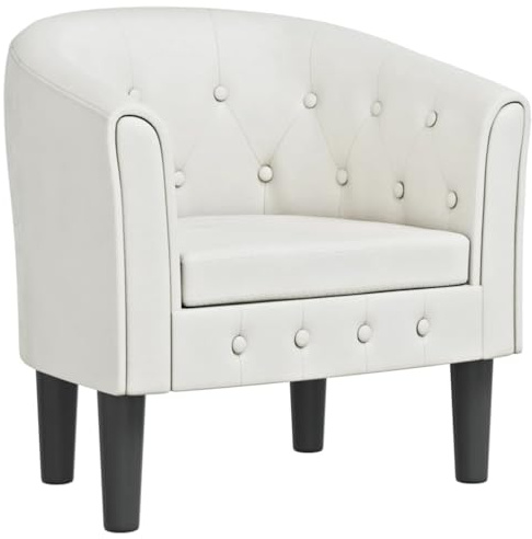 vidaXL Chaise Cabriolet Blanc Similicuir