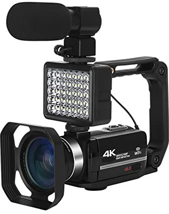 Videocamera Registrazione in loop 4K Fotocamere digitali Time Lapse Videocamera in streaming da 48 MP Videocamera for blog Ruota schermo Webcam Vlog Fotocamera digitale per vlogging ( Color : Noir , S