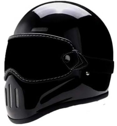 Vintage Motorrad Integralhelme, Motorrad Motocrosshelme Mit Schutzbrille, Retro Open Face Motorrad Helme DOT/ECE-Zulassung, Herren Damen Lokomotive Helme Für Moped Roller ( Color : E , Size : L=(59-60