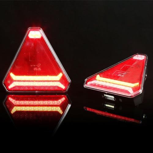 ETUKER 2x Feu Remorque Led 12-24V 6Fonctions Etanche ECE R10 EMC Feux Arrière LED Rouge Antibrouillard Arrière Éclairage pour Remorque Agricole Tracteur