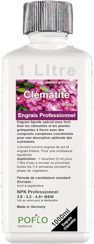POFLO Engrais pour clématites et plantes grimpantes à fleurs. | Engrais complet liquide NPK de haute qualité issu de l'horticulture. (1000 ml)