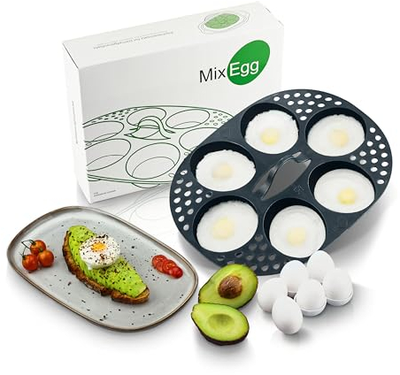 Wundermix - MixEgg® Eier Pochierer für Monsieur Cuisine • Eierpochierer für 6 Eier • Eierkocher Einsatz für MC Smart, Trend, Connect • Eier pochieren mit Monsieur Cuisine Dampfgaraufsatz