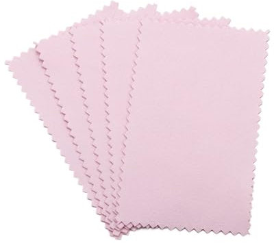 XPJYUA Silberputztuch für schmuck Silberpoliertuch, Reinigungstücher, weiches Wischtuch, Anlaufschutz, Reinigungswerkzeuge for Schmuckzubehör(Color:Pink 6x10cm 50Pcs)