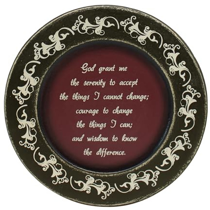 CVHOMEDECO. Primitives Vintage God Grant Me Wood Decorative Plate Retro Display Wooden Plate Home Décor Art, 9-3/4 Inch