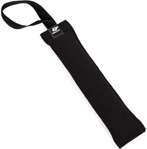 Bull Fit Baumwolle-Nylon Beisswurst für Hunde, mit Handschlaufe, 30 cm | Tauziehen und Zerrspiele mit Hund (Schwarz), Sehr robustes Hundespielzeug für Training IGP IPO Schutzhund, Hundesport