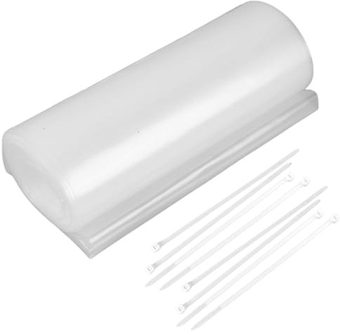 Lot de 2 tuyaux de gouttière, 20 cm x 10 m, avec 8 serre-câbles, tuyau de rechange pour gouttière, tuyau de descente pour emballage de tuyaux d'évacuation