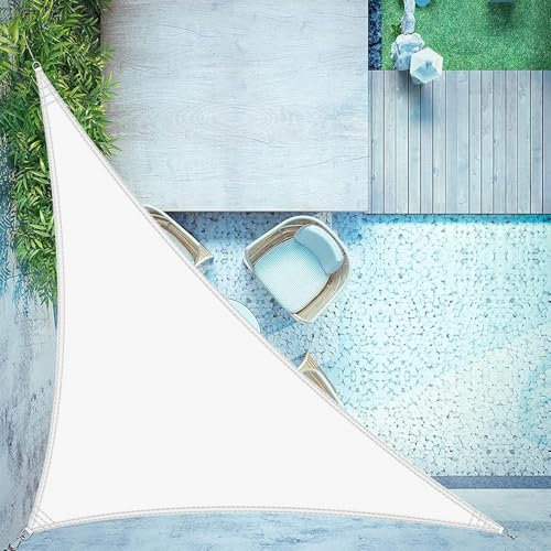LOVE STORY Sun Shade Sail Waterproof Triangular 3x3x4.25m Canopy Outdoor UV Block Sunshade Sail for Patio Garden Backyard，White
