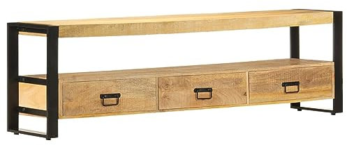 Somanki TV-Schrank 150 x 30 x 45 cm Massivholz Mango, TV Lowboard, Fernsehschrank, Fernsehtisch, Fernseher Schrank, TV Sideboard, TV Board, TV Cabinet, TV Bank, TV Kommode