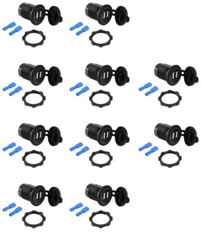 Breeshy 5 V 4,8 A Doppia presa di ricarica USB adattatore presa di corrente per 12 V 24 V auto, nave,