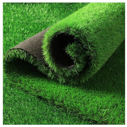 Rouleau de gazon synthétique réaliste de 20 mm avec dos en caoutchouc et trous de drainage pour terrasse, jardin, pelouse, décoration intérieur/extérieur