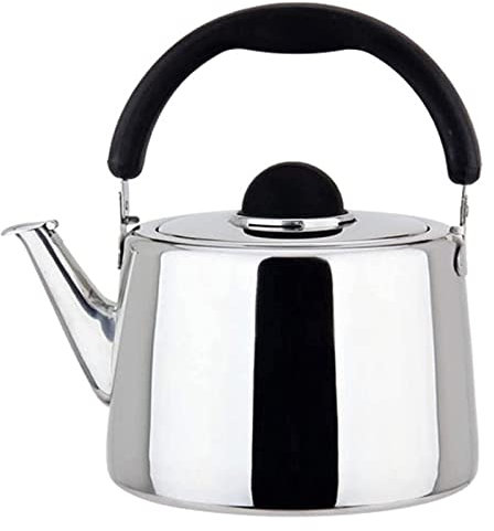 Bollitore da campeggio, bollitore a gas, bollitore a fischio, extra spesso, grande capacità, in acciaio inox, per fornelli a gas, elettrici e a induzione, bollitore da campeggio (6 L)