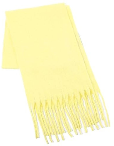 DUOMIYX Schal Frauen Quasten Dekoration Winterschal Dicker Warmer Schalschalel-Gelb