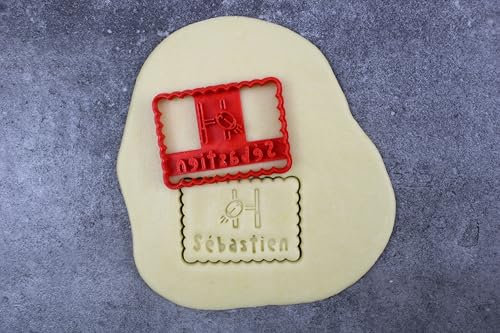 3DKOUPE - Emporte-pièce Petit Beurre avec texte, motif et police au choix - Thème sport