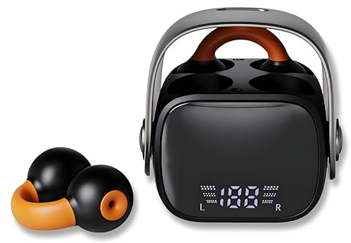 BEVCEFCC Écouteurs Bluetooth à Clip sans Fil - Conduction Osseuse Mini Léger - Confort pour Running/Gym/Fitness (Noir) - Oreillette Sport Anti-Douleur