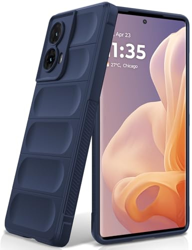 BonYonka Funda de Silicona para Motorola Moto G85, Azul | Diseño Ondulado Antigolpes, Forro Interior de Microfibra Antirrayas, Tacto Suave y Sedoso, Protección Militar contra Caídas