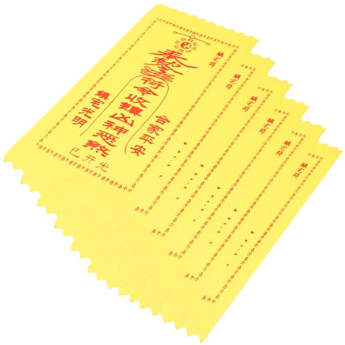 HOMSFOU 100stücke Traditionelles Chinesisches Amulett-tuch Satin-material Gelbes Segensamulett Fengshui-dekor Heim-schutzrequisit Diy-dekoration Für Fenster Und Türen
