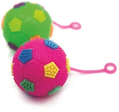 BEPER Balle anti-stress LED en forme de ballon de football, avec anneau, effet lumineux multicolore, diamètre 6,5 cm, jouet sensoriel pour enfants de 36 mois et plus