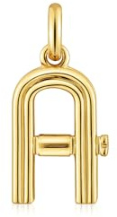 TOUS Colgante para Mujer Mediano Letra A con Baño de Oro 18 Kt sobre Plata de Primera Ley, Colección Alphabet