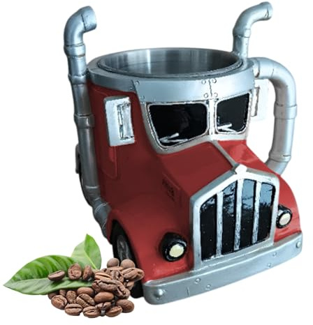 Masse de café - 5.12x4.53x4.72 pouces Creative personnalisées tasse personnalisée pour semi-remorque, bières en forme avec une boisson itinérante, tasses à thé pour brassage, glace, jus, latte, chocol