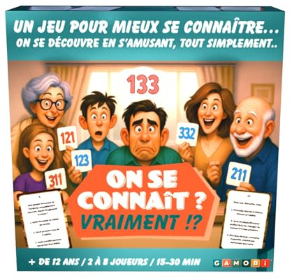 GAMOBI on SE CONNAÎT Vraiment ? – Jeu de Cartes drôle et Original pour soirées, Amis, Famille ou collègues – Jeu de société d’Ambiance idéal comme Cadeau pour Les Vacances 2 à 8 Joueurs