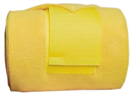 EQWQSIXD 4 fasce per gambe di cavallo, in pile spesso, per corsa, accessori equestri, per esercizi, giallo, 250 x 12 cm