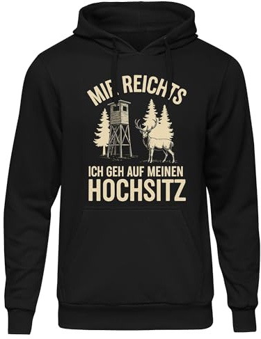 UGLYSHIRT Jäger Kapuzenpullover | Lustiger Jagd Pullover – Fuchs REH Eber Hoodie für Wald, Natur & Jagdfreunde | M4