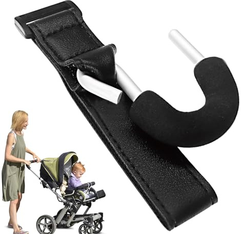 Cochecito – Percha universal para cochecito, clip para de cochecito, accesorio plegable de alta resistencia, de pañales multiusos, clip organizador de cochecito para compras y viajes