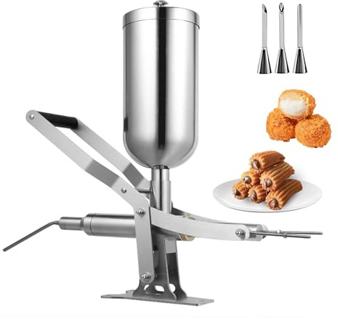 Macchina Manuale Per Riempire Donuts 5l, Riempitore Di Marmellata E Crema In Acciaio Inox Con 4 Ugelli, Iniettore Di Donuts Di Precisione Regolabile ±1g Per Churros, Ciambelle, Gelatina, Crema