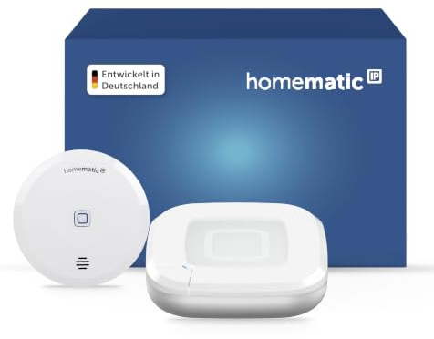 Homematic IP Access Point 2 + Wassersensor, Smart Home, Wassermelder für zuverlässige Alarmierung per Sirene und Push-Benachrichtigung in der Smartphone-App bei Feuchtigkeit und Wasser