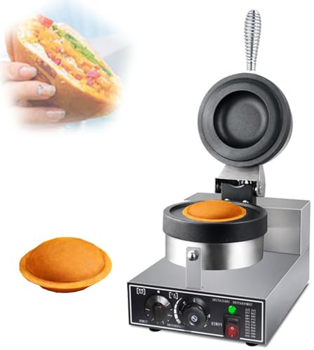 Kommersiell Burgare Våffeljärn, 1300w Non-stick Elektrisk Paninipress Burgarmaskin, Dubbelsidigt Uppvärmning, Bubbel Ägg Våffelbakmaskin