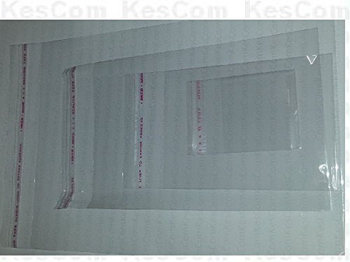 KesCom 100 Stück Folienbeutel selbstklebend 160 x 220mm (+25mm) transparent unbedruckt Plastiktüten klar Adhäsionsverschlussbeutel